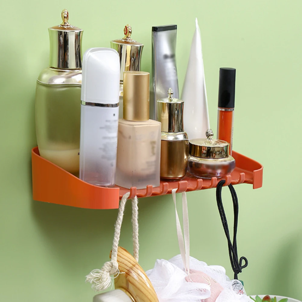 

Bathroom Shelf Wall Mounted Corner Shelf Shampoo Cosmetic Storage Rack Punch Free Bathroom Revolving Rack Bathroom Accessories