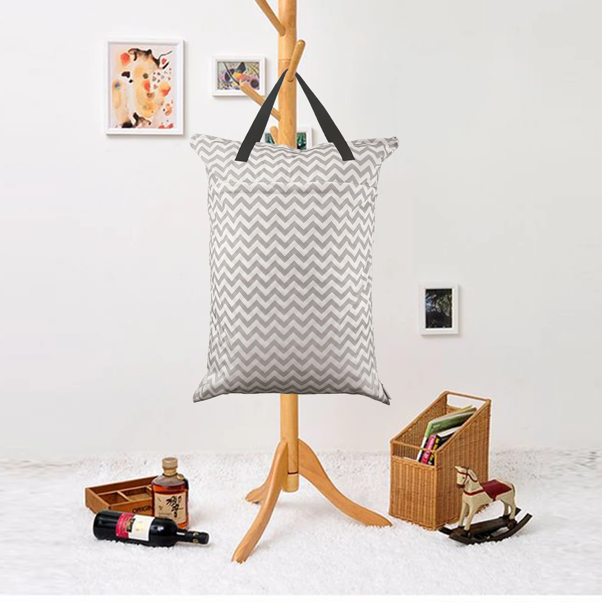 ALVABABY Большая Сумка Для Подгузников Водонепроницаемая Подвесная Парусиновая С