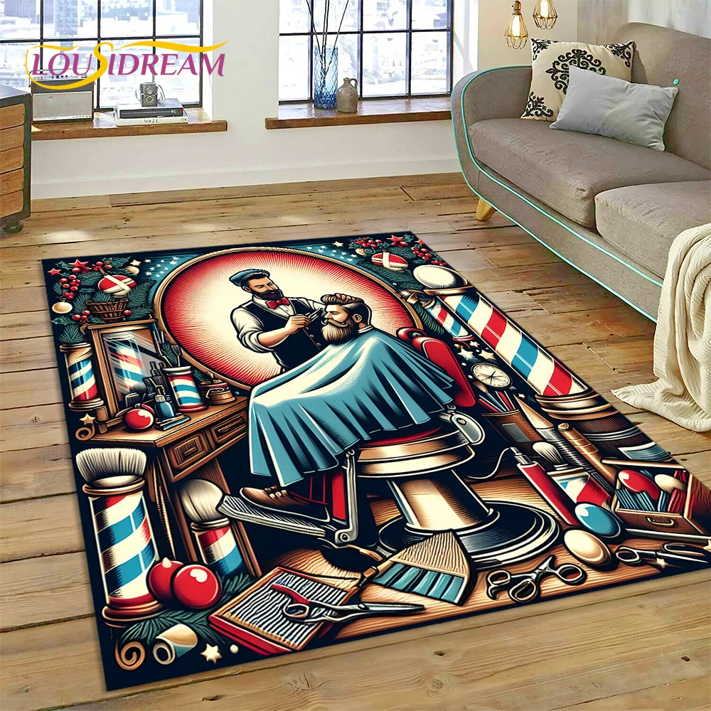 

Винтажный ковёр LOUSIDREAM с логотипом парикмахерской и черепом