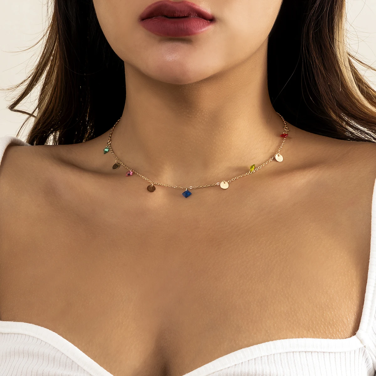 Ожерелье Ingemark в стиле бохо с подвеской из стекла карамельного цвета для женщин и