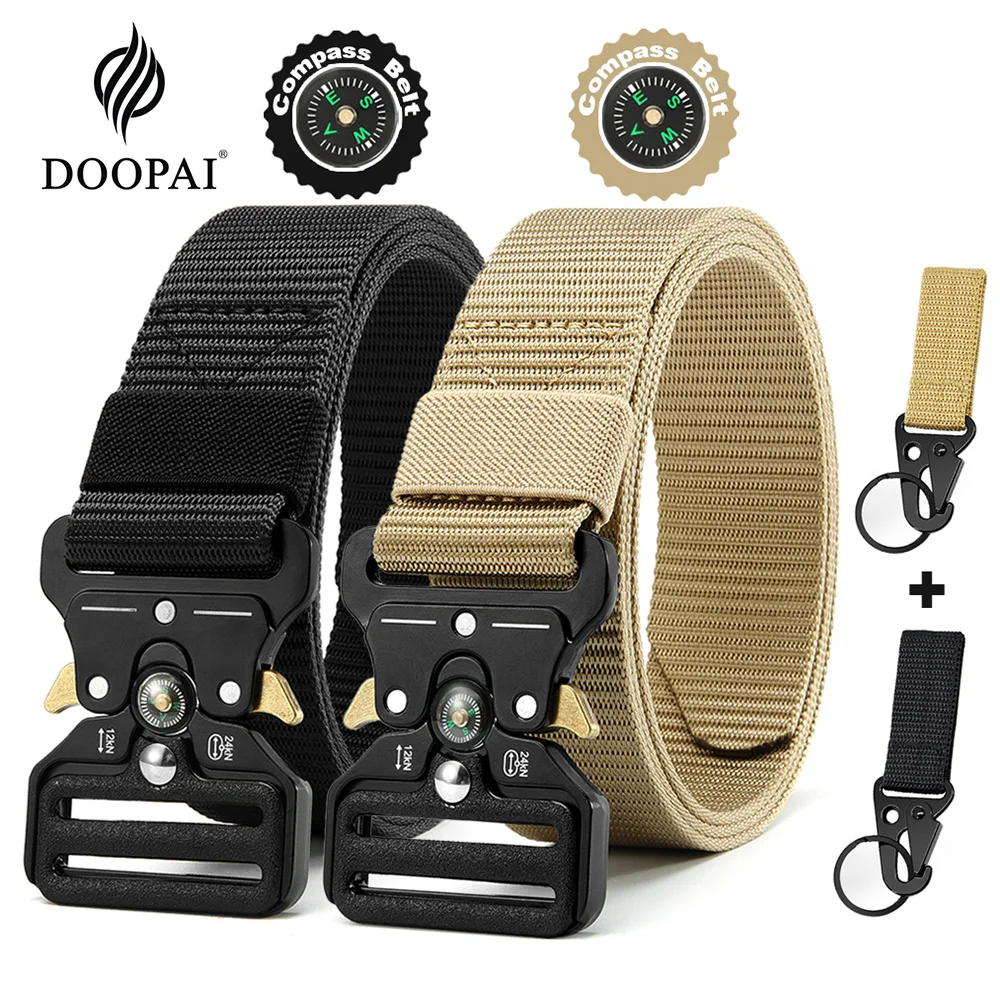 Men's Belt Army Outdoor untin Compass Tactical Multi Function Combat Survival Marine Corps Canvas For Nylon Male Luxury Belts