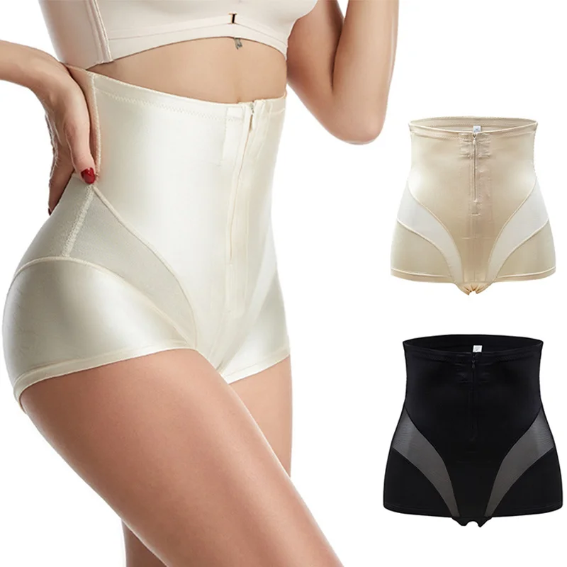 

New Women Body Shaper Shapewear Firm Belly Shorts Waist Trainer Butt Lifter Slimming Sexy Mesh Tummy Control Panties With Zipper