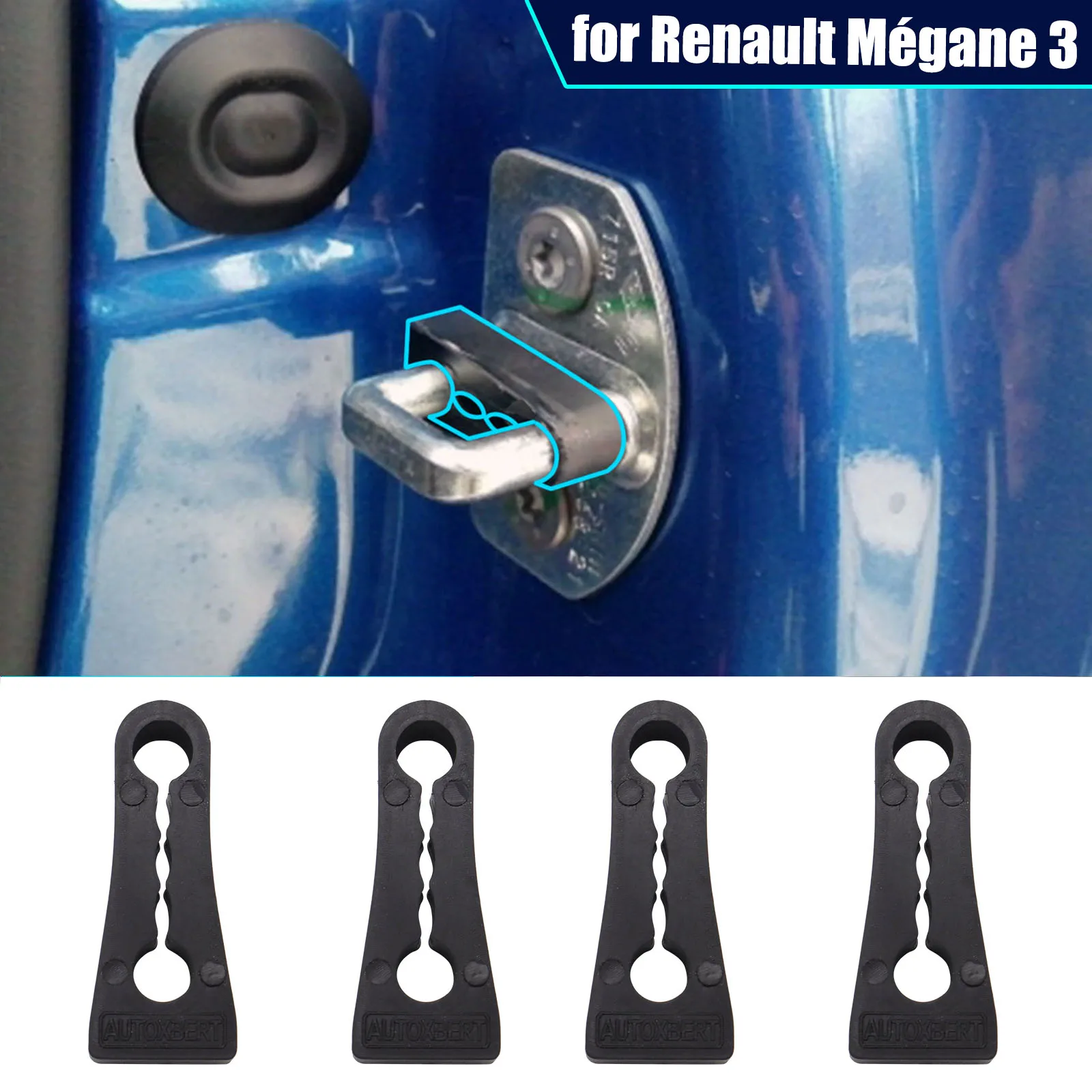 

Звуковой демпфер, буфер дверного замка для Renault Mégane 3, Scenic Laguna Megan 2008-2016, погремушка STOP, звукоизоляционный глухокий уплотнитель, глушитель