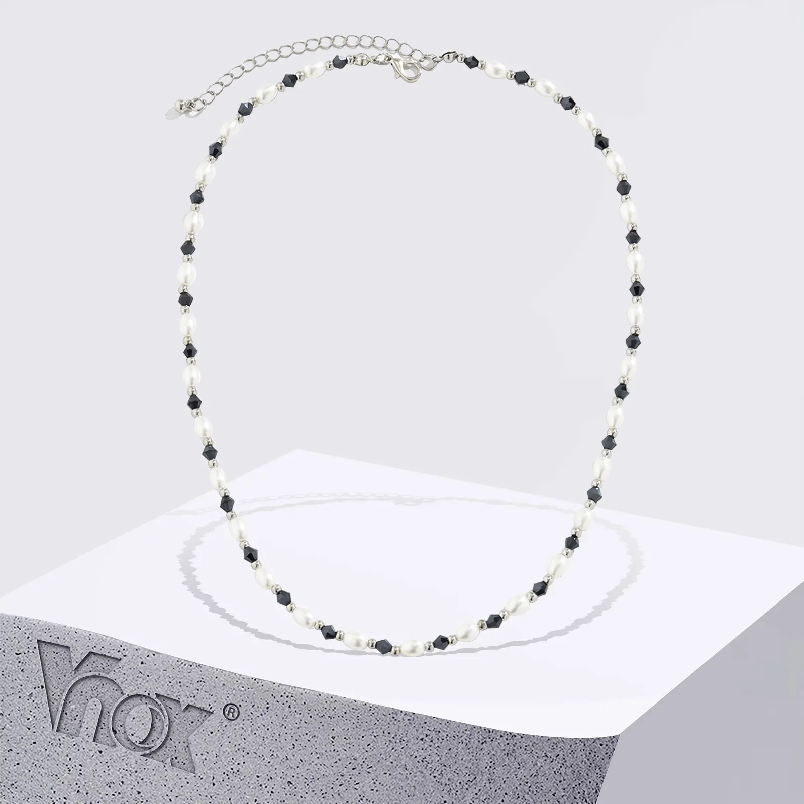 Vnox VNOX цепочка ожерелье с искусственным жемчугом 5 мм | AliExpress