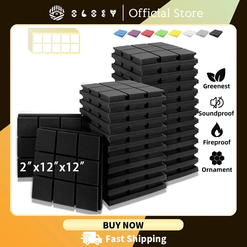 

Soundproofing Panel 6/12/24pcs Acoustic Foam Panel Soundproofing Studio Noise Insulation For Walls Sound-absorbing Sponge Panels