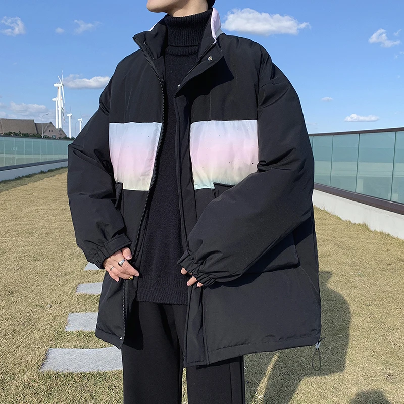 Winter Jacket Men Warm Fashion Pocket Thickened Down Jacket Men Korean Loose Thick Oversized Short Coat Mens Parker Clothes