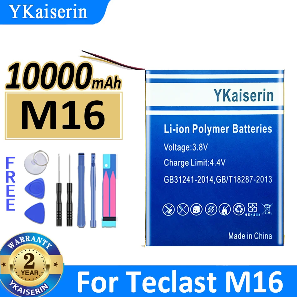 

10000mAh YKaiserin Battery M 16 For Teclast M16 X20L Tablet PC 2-wire Batteries