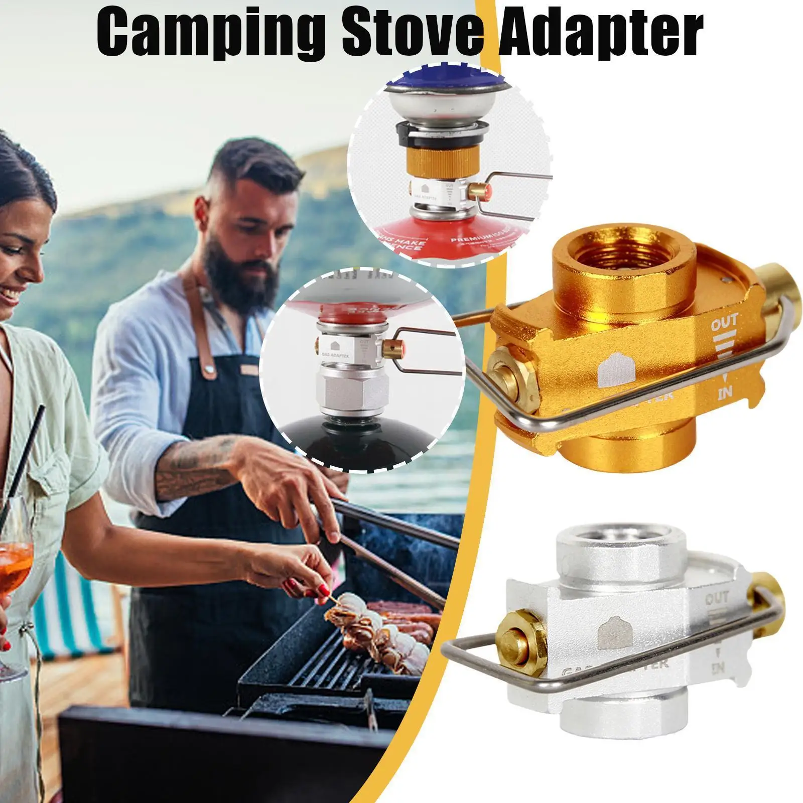 

Camping Gas Stove Adapter Gas Saver Plus Adapter Convertor Shifter Outdoor Camping Stove Refill Adapter For Outdoor Hiking B5L4