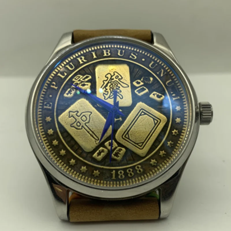 

Punk Watch Bronze Dial Leather Strap Waterproof Tianjin ST2130 Retro Original Custom Men's Mechanical Wristwatches Dropshipping