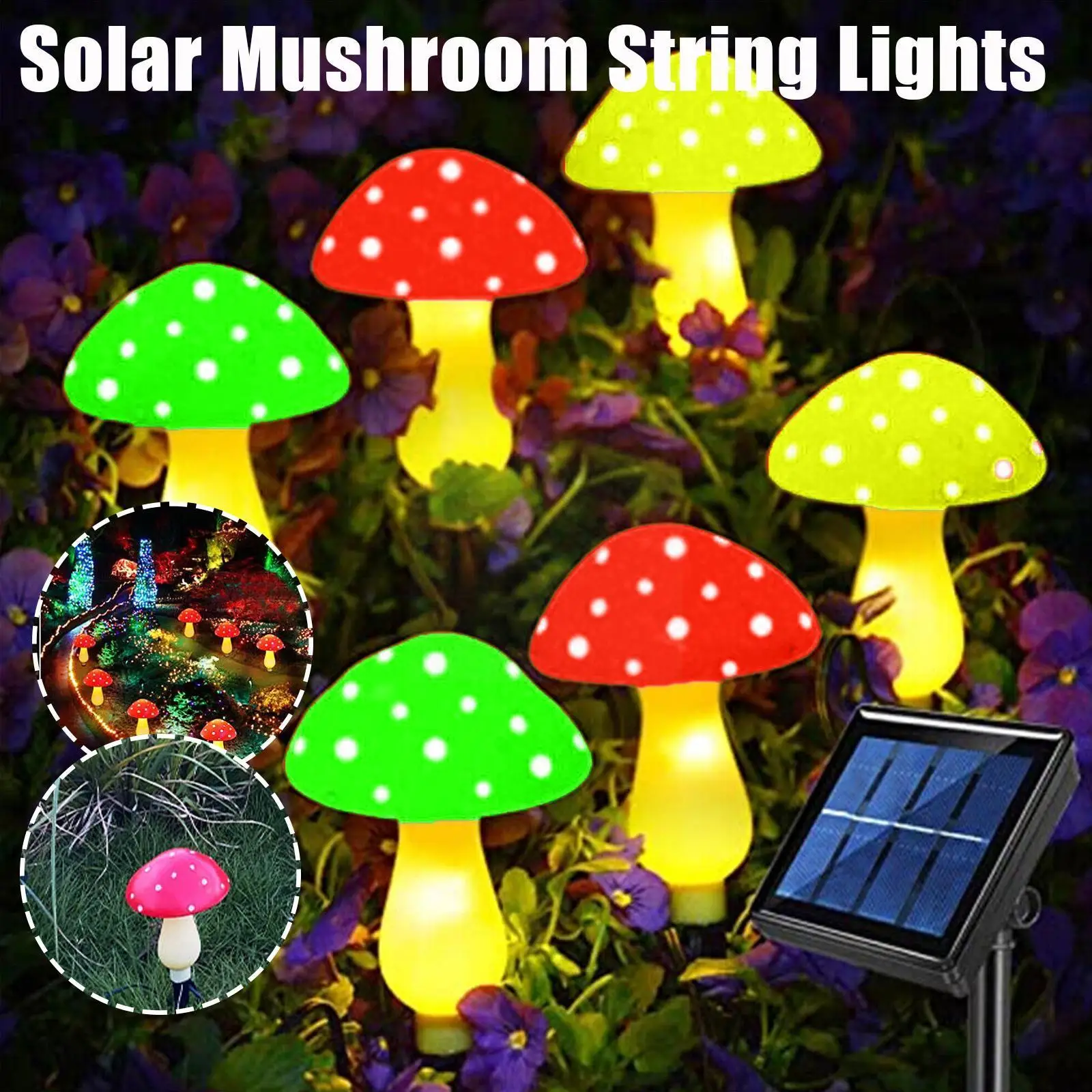 

Upgrade Outdoor Solar Garden Mushroom Lights 3/6 Mushrooms Modes String Garden Lights Solar 8 Decor Waterproof Mushroom Lam M5M2