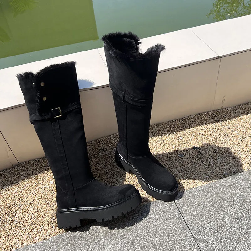 MKKHOU модные сапоги выше колена женские новые высококачественные из натуральной