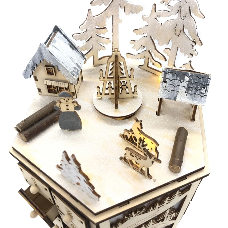 D0AD Рождественский деревянный календарь приключений с обратным отсчетом 24 ящика