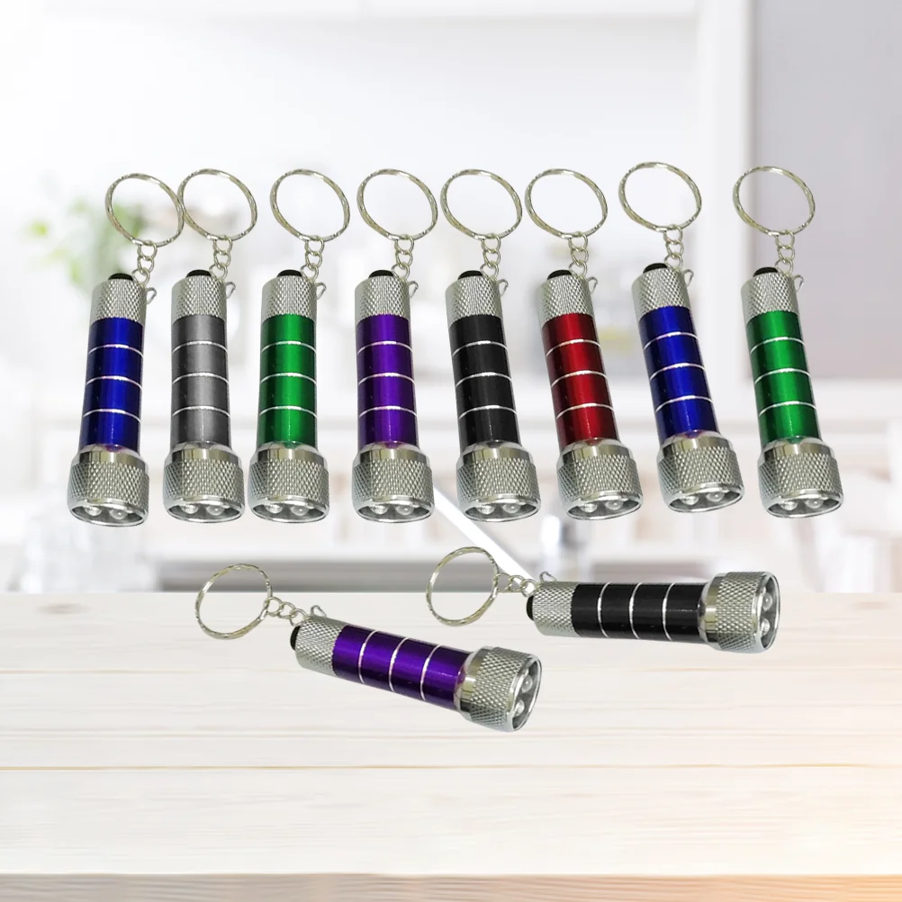 

10Pcs Flashlights Keychain 5- LED Superbright Keychain portable Flashlight Keyring for Camping, Travel, Party and Home