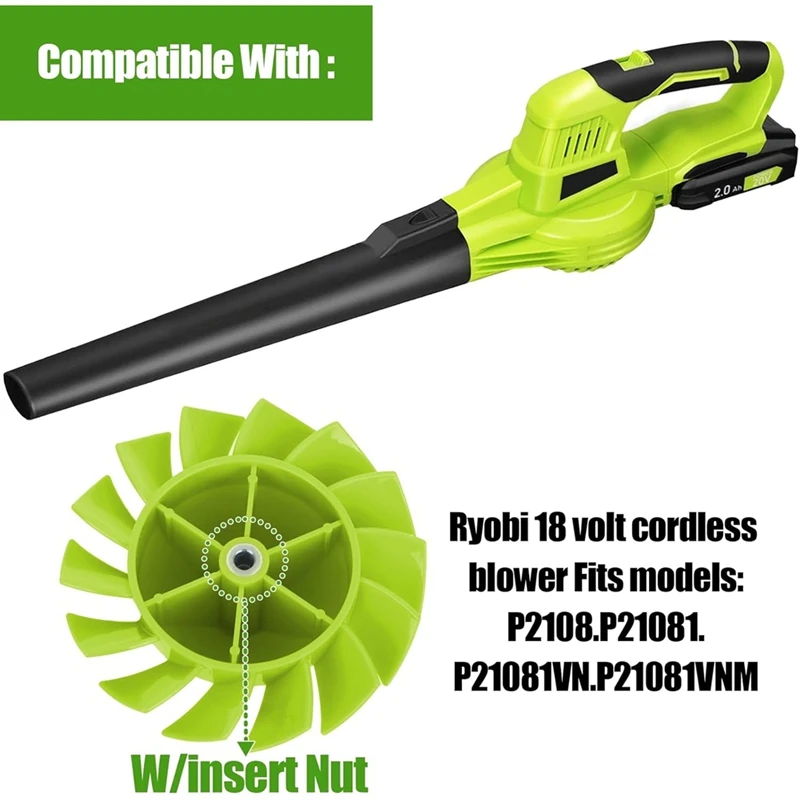 2 шт. лопасти вентилятора 529437004 для Ryobi 18 в P2108 P21081 и 529437003 529437001