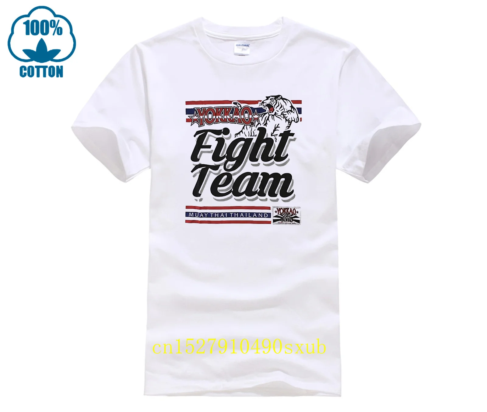 Фото Горячая мужская забавная повседневная футболка с принтом Yokkao Fight Team 2,0, белая футболка №1