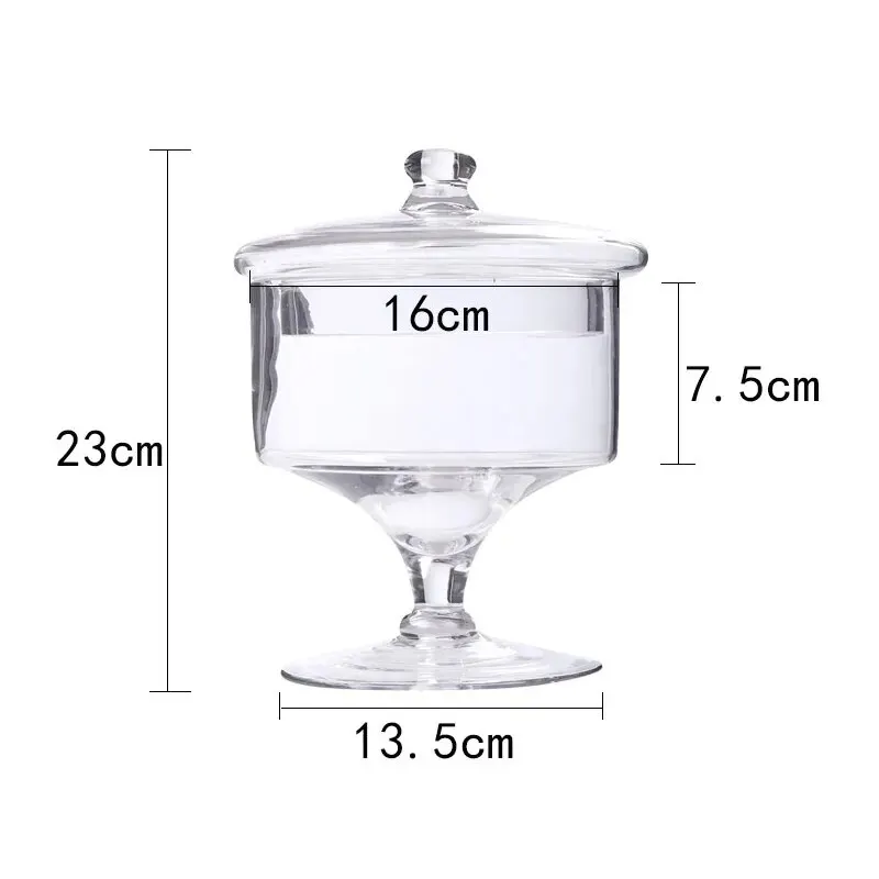 Домашняя стеклянная банка для конфет на высоких ножках, кухонная утварь, пыленепроницаемая подставка, десертные банки, коробки для чая, бутылки