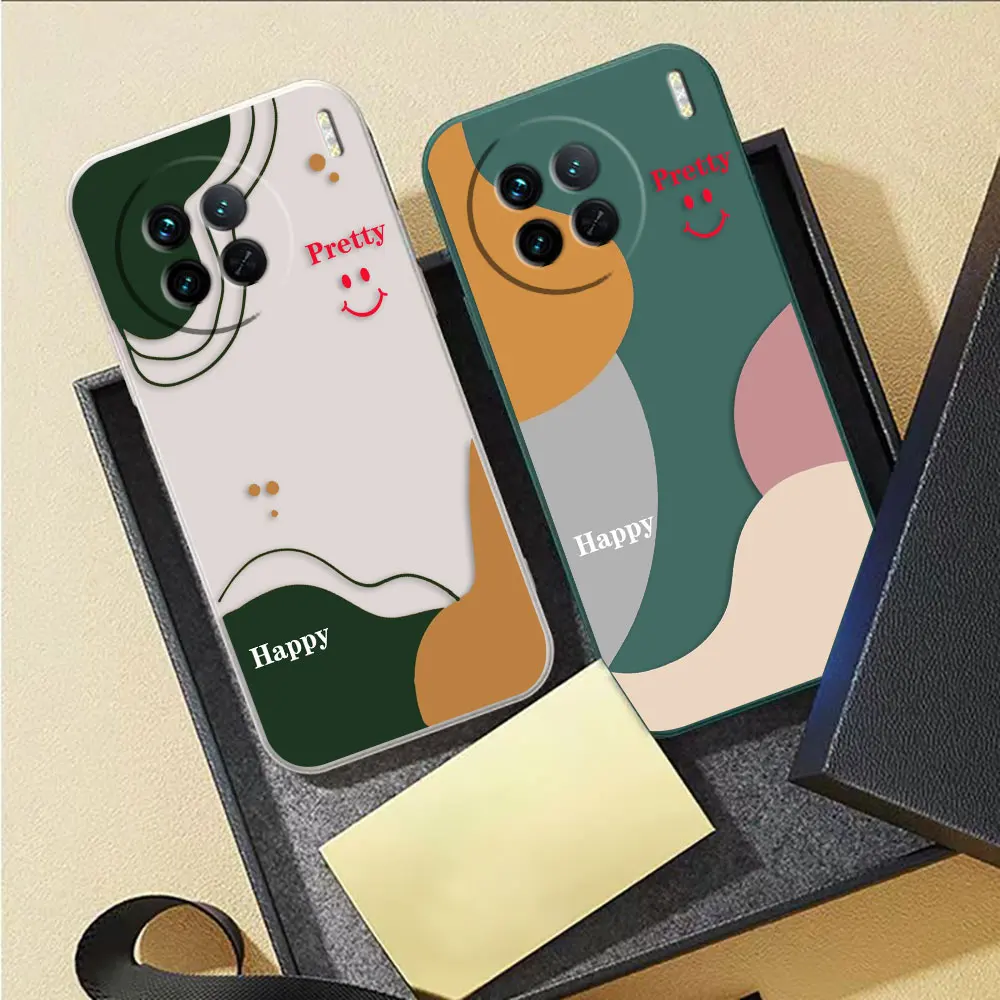 Pretty Smile Phone Case For VIVO X21I X21S X23 X27 X30 X50 X60 X70 X80 X90 PRO PLUS Colour Liquid Case Cover Funda Shell Capa