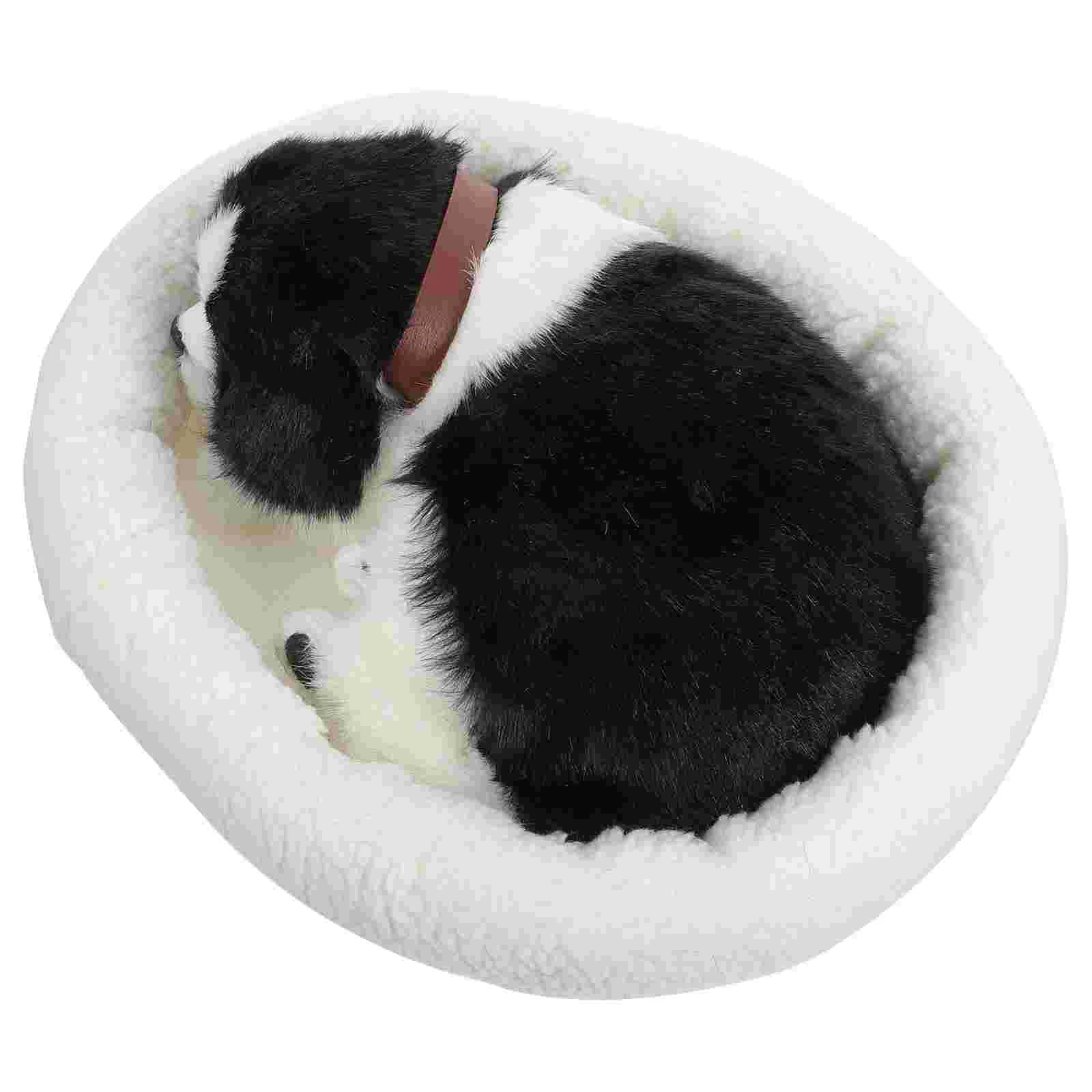 

Simulation Animal Model Lifelike Breathing Dogs Stuffed Sleeping Animals Cat Realistic Plush Toy External Artificial Fur