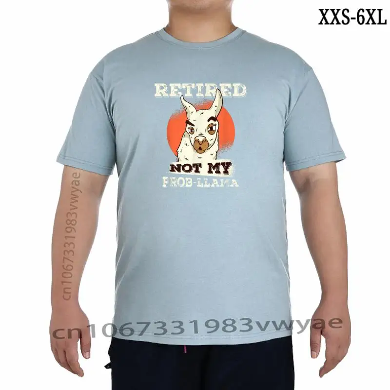 

Retired Not My ProbLlama Shirt, Funny Retirement Gift Popular Family Tops T Shirt Cotton Tshirts For Men Party
