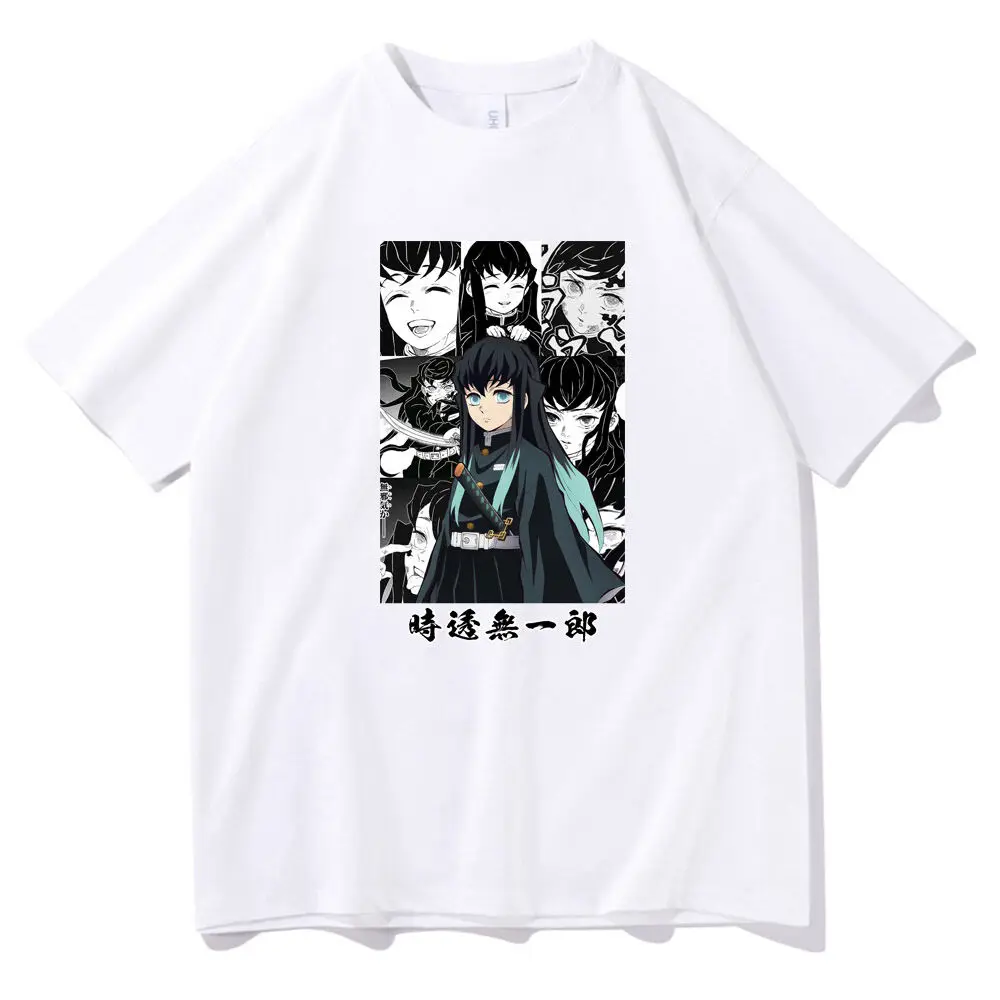 Многослойная футболка с демоном Tokitou Muichirou принтом в стиле аниме повседневная