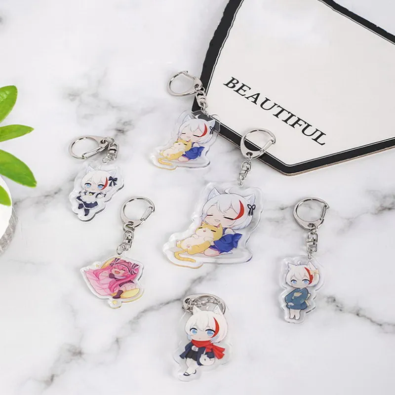 

5pcs Customize Anime Acrylic Keychain Custom PVC Print Pendant Logo key chain Photo Keyring DIY Decorate for Bag Gift Dropship