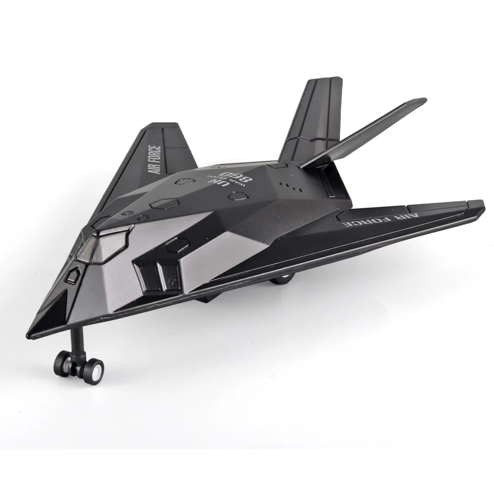

American F117 Stealth Fighter Model Kit Alloy Aircraft Model Metal Diecast Toy Collection Simulation Light Aviation Toys For Boy