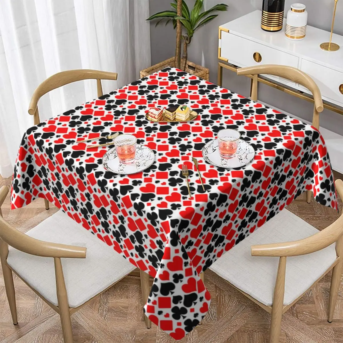 

Poker Print Tablecloth Hearts Diamonds Clubs Spades Wholesale Elegant Table Cover Outdoor Custom Protection Polyester TableCloth