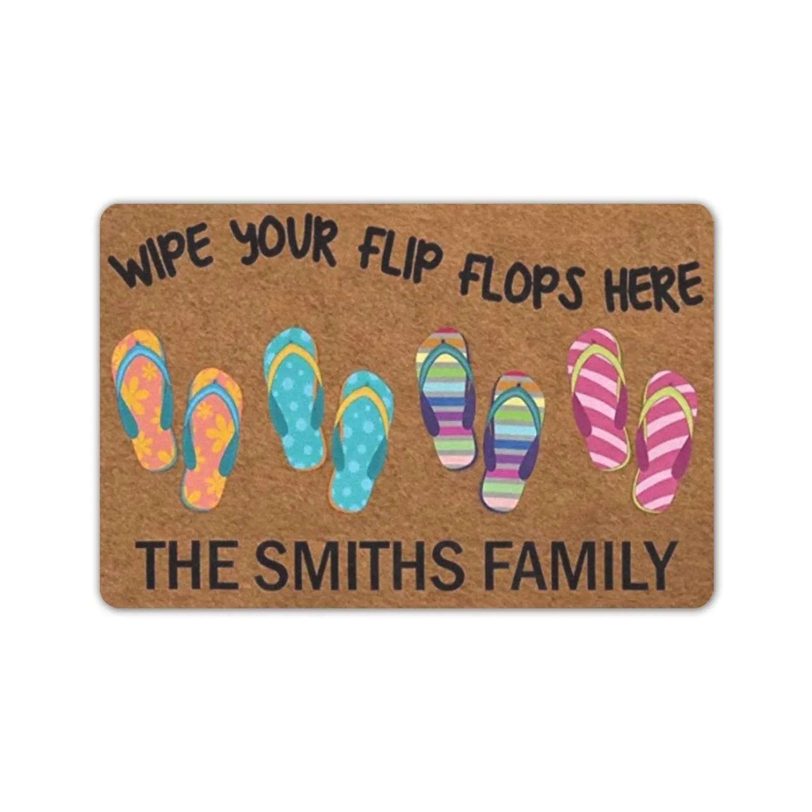 

Doormat Personalized [Your Name] Door Mat Wipe Your Flip Flops Here Door Mat Indoor Outdoor Decorative