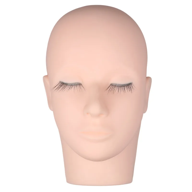 

New Lashes PVC Soft Mannequin Head with Eyelashes For Eyelashes Extension Kit Silicone Practice Head Eyebrow Makeup Tools