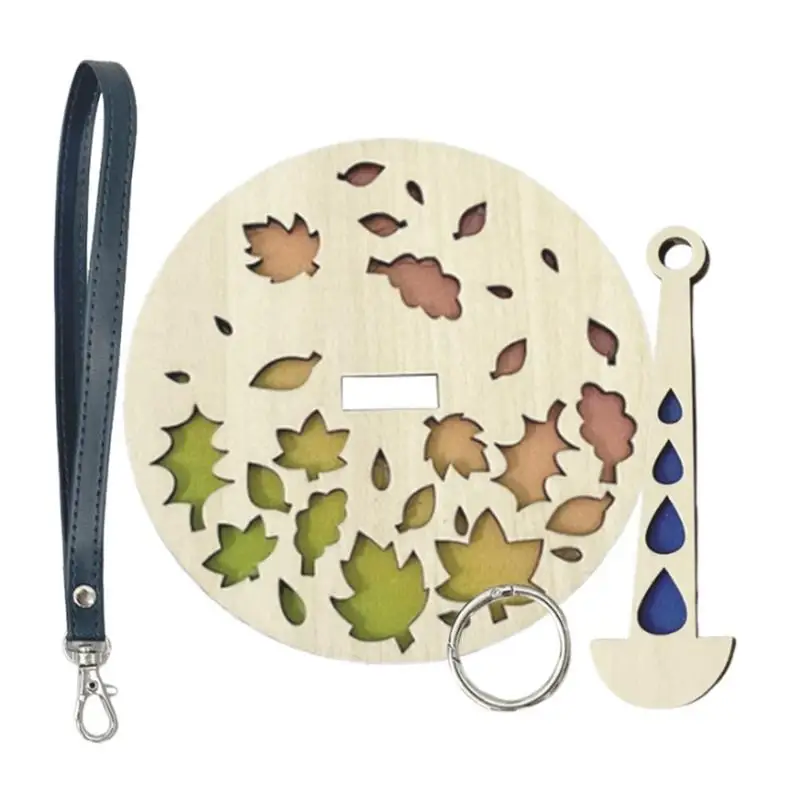 Деревянный держатель для пряжи на запястье с листьями новичков