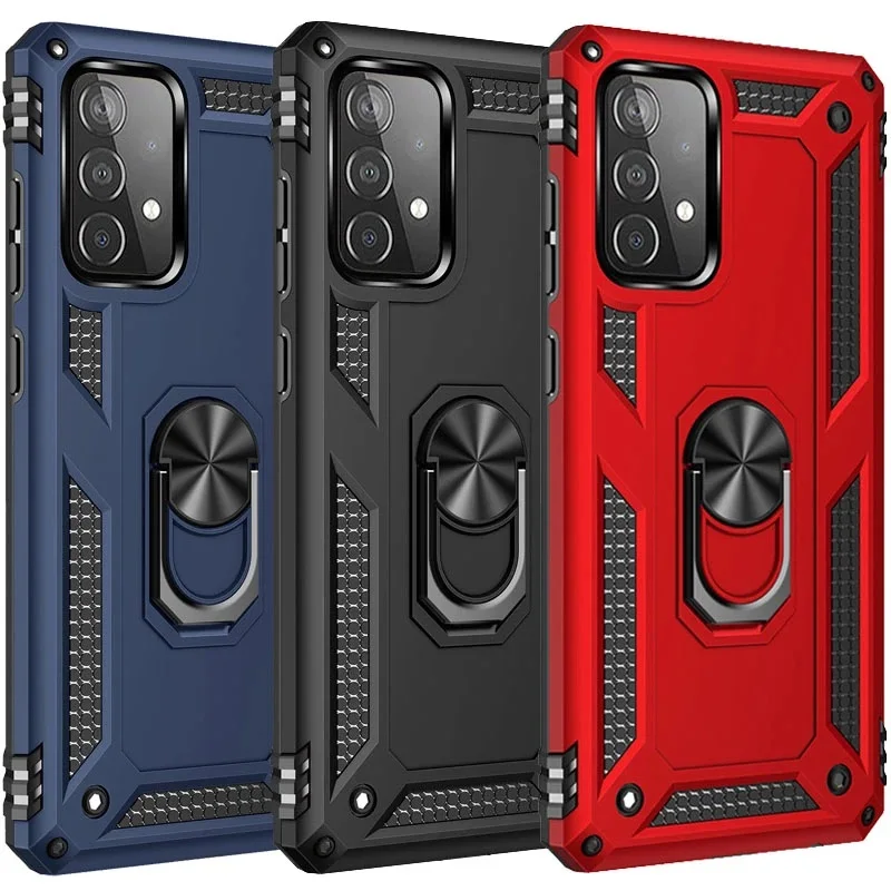 

Shockproof Bumpers Armor Case For Samsung Galaxy S23 Ultra S22 S21 S20 FE S8 S9 S10 Plus Note 20 8 9 10 Lite Metal Ring Cover