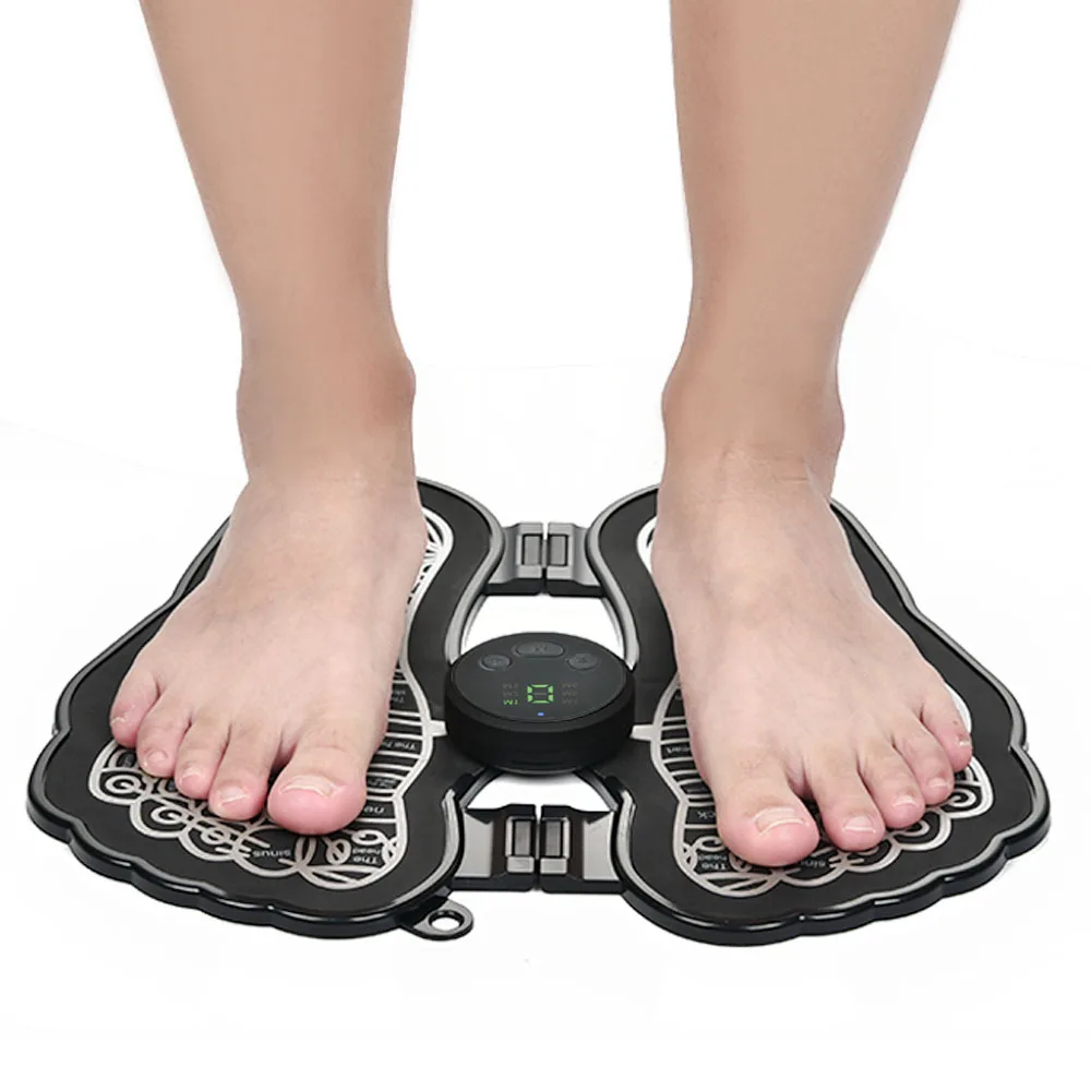 

EMS Electric Foot Massager Pad Muscle Stimulator LCD Mat TENS Pulse Acupuncture Physiotherapy Pain Relieve Blood Circulation