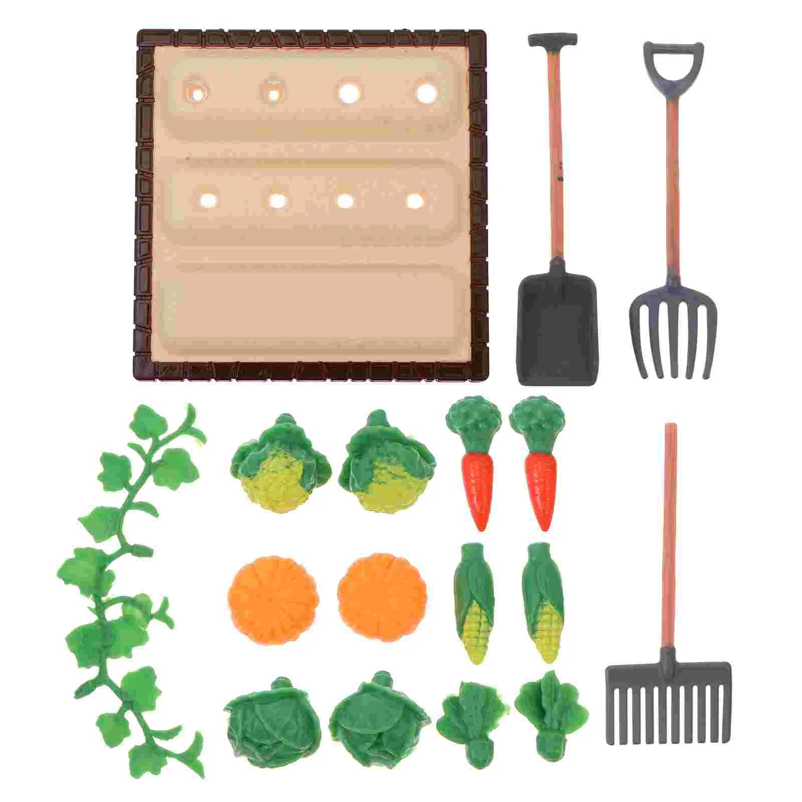 

Model Landscape Mini Vegetable Field Adornment Tool Farm Micro Scene Figurine Pumpkin Toys Sandbox Rake Sand Table Kids Pretend