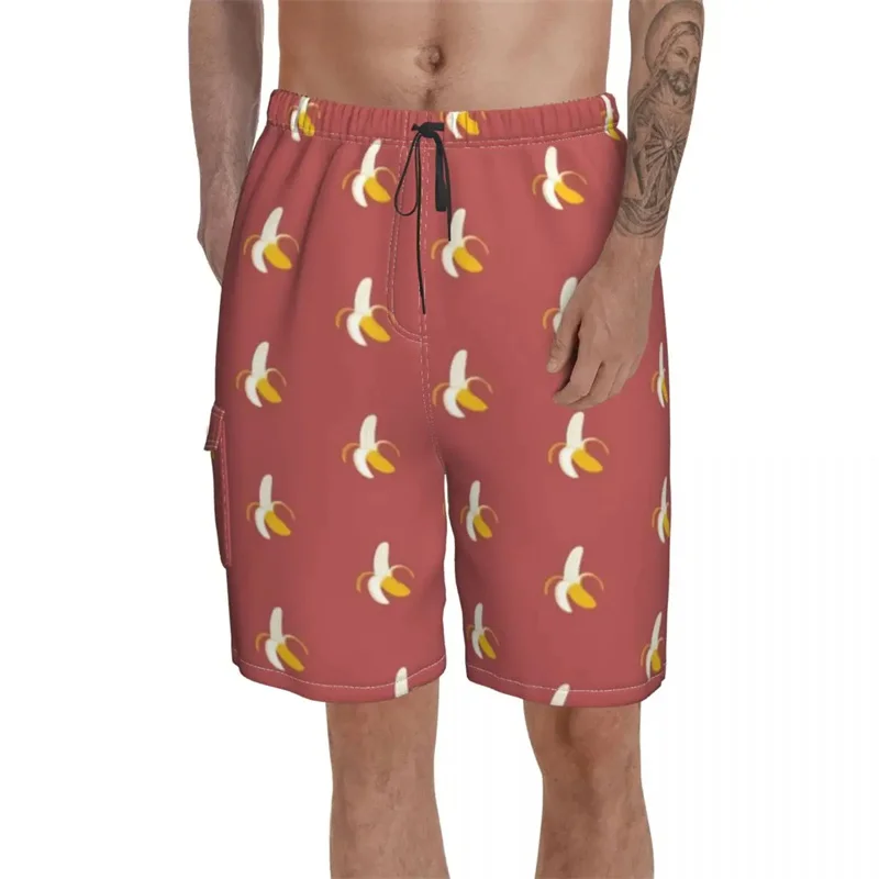 Шорты мужские пляжные с принтом фруктов смешные уличные короткие штаны