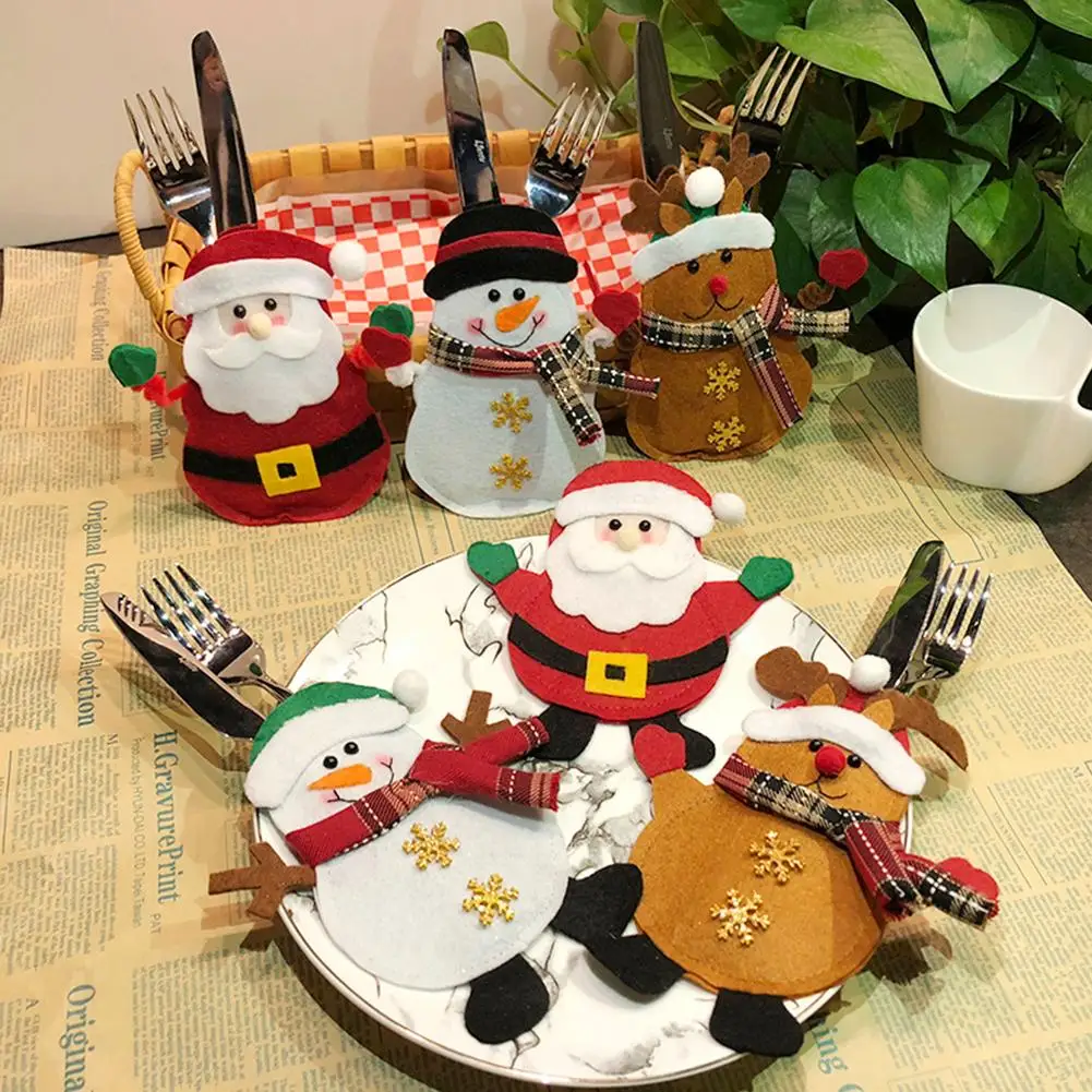 

Christmas Cutlery Pocket Kitchen Dinner Table Knife Fork Bag Seiko Handicraft Processing Manufacturing Party Xmas Decor