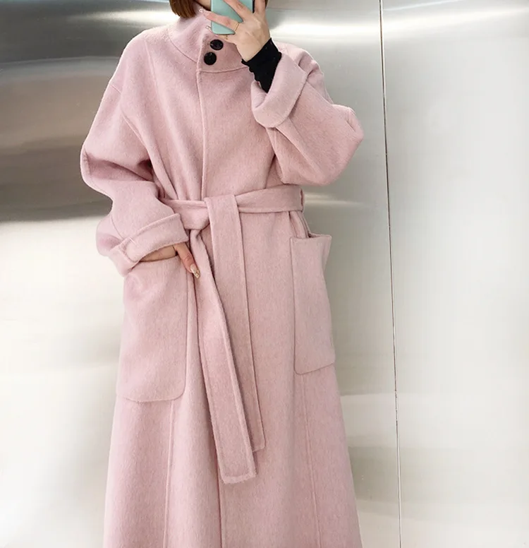 Осень 2023 Женское шерстяное пальто свободное стильное теплое с