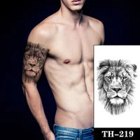 temporary tattoo stickers cool lion king head eyes realistic fake tatto flash waterproof tatoo legs arm large size for women men