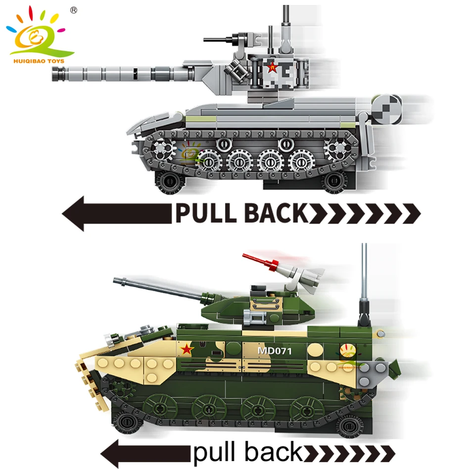 HUIQIBAO военный боевой танк строительные блоки WW2 армейский набор кирпичей с 2
