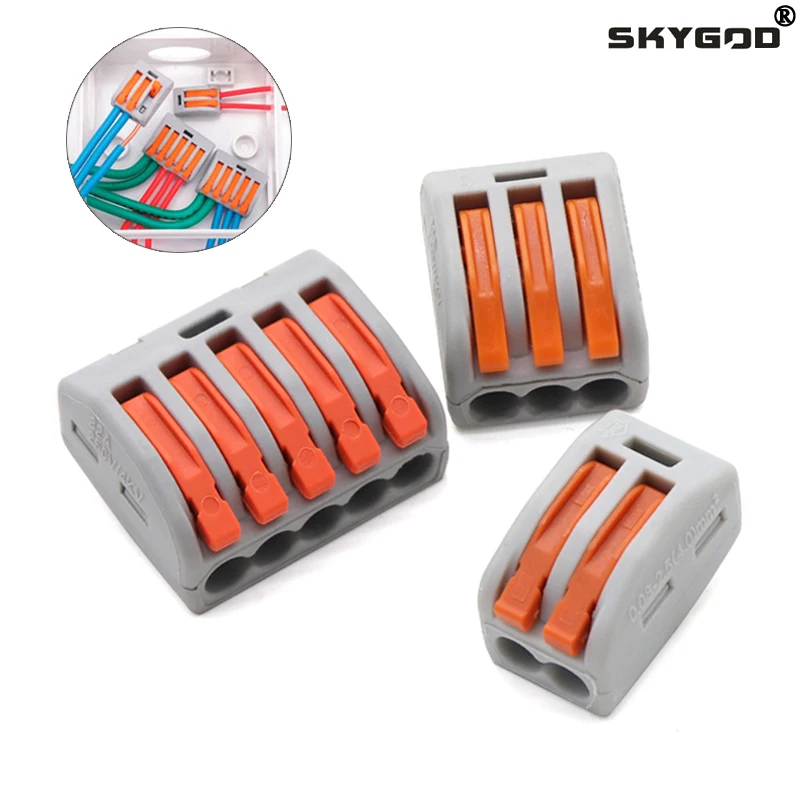 

10/30/50/100pcs Push-in Electrical Wire Connector Terminal Block Universal Fast Wiring Cable Connectors For Cable Connection