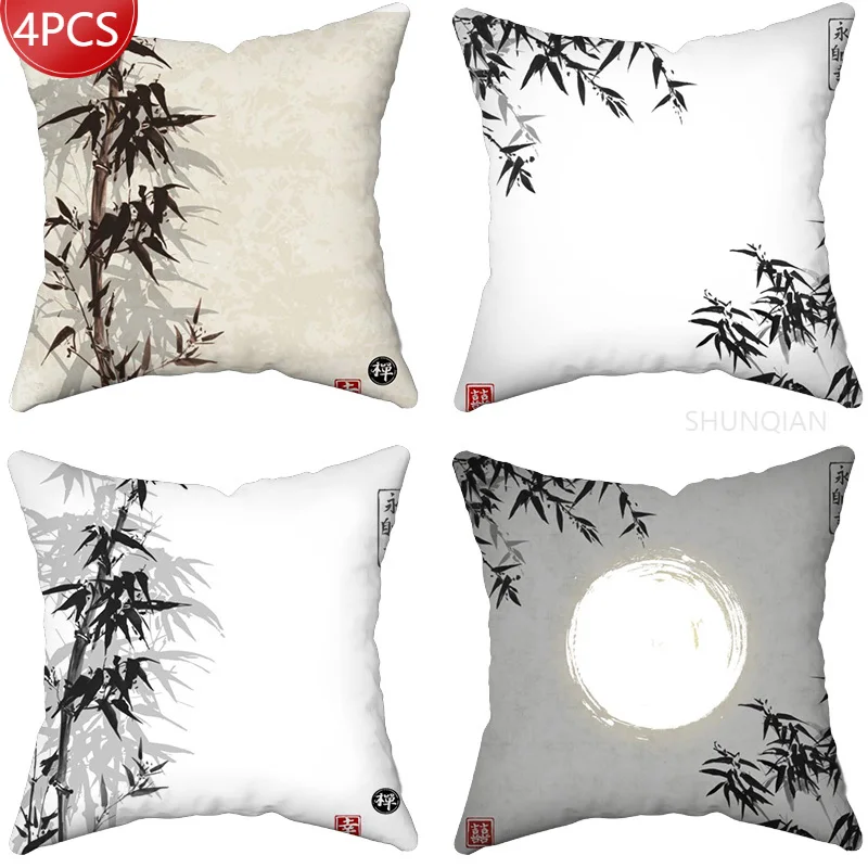 

Ink landscape Pillow Case For Home Decorative Pillows Cover Invisible Zippered Throw PillowCases 45X45cm