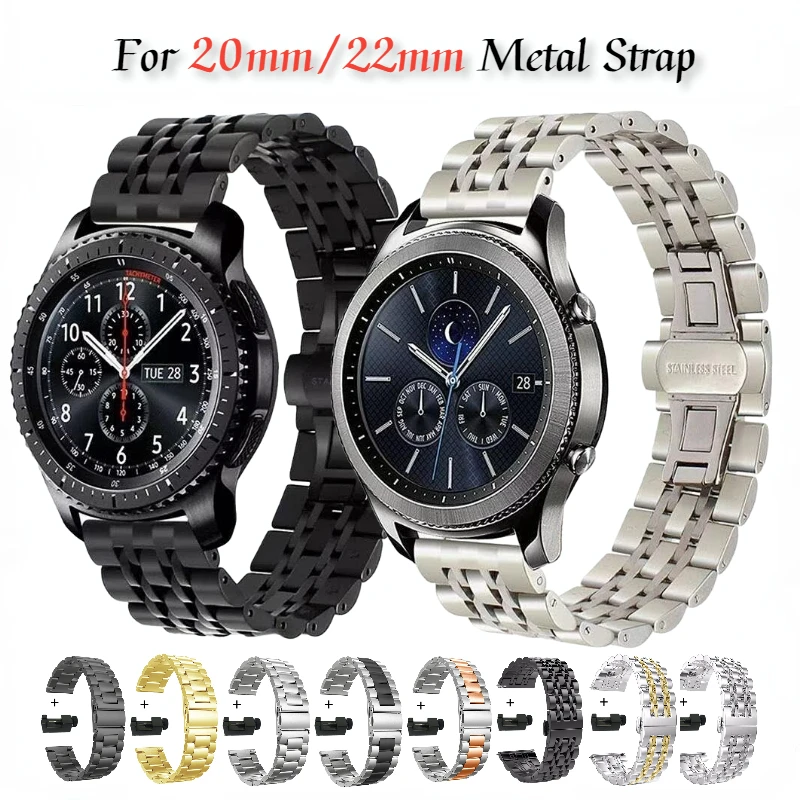 

Ремешок металлический для Samsung Galaxy Watch 3/Active 2/Gear S3/Huawei Watch GT2 42 мм 46 мм, браслет для Amazfit GTR, 20 мм 22 мм