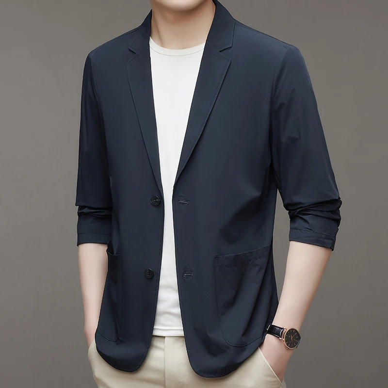 

2023 High-quality Fashion Everything Handsome Summer Ice Silk Sunscreen Boutique Single Layer Thin Elastic Leisure Single West