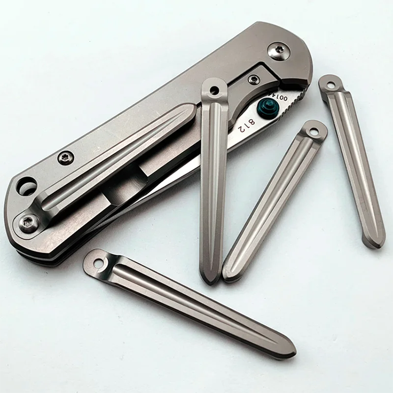 

1pc Knife Integrated Titanium Alloy Back Clip One-piece Pocket Clamp for Sanrenmu 812 912 901 902 9103 9104 DIY Make Accessories