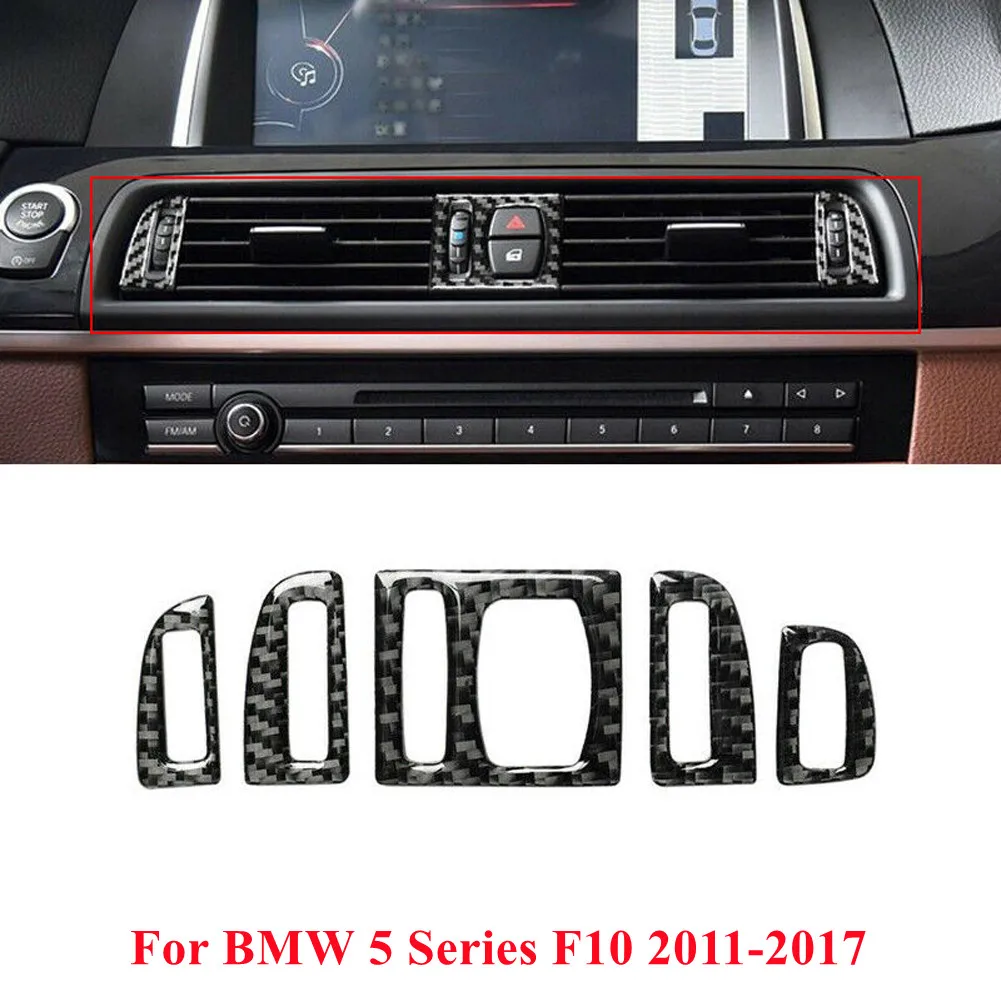

5Pcs Carbon Fiber Air Conditioner Air Outlet Decorative Cover For BMW F10 5 Series 2011-2017 Improve The Appearance Of Your Vehi