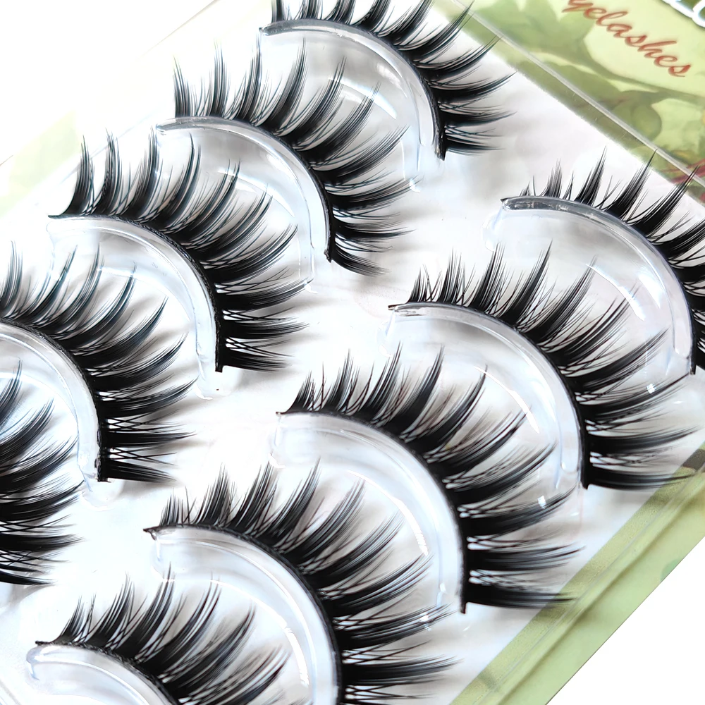 5 пар Накладные ресницы кластер натуральные длинные крылатые Маленький Дьявол