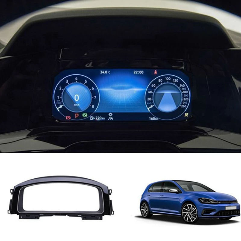 

5GG 854 377 AAH Car Glossy Black LCD Meter Instrument Panel Frame Replacement For-VW Golf 7 MK7 2013-2017