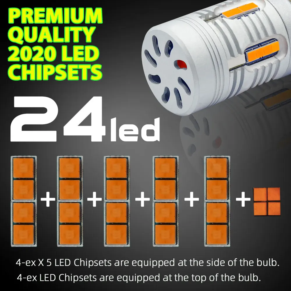 2 шт. лампа для указателей поворота янтарная 7440A 7440NA WY21W T20