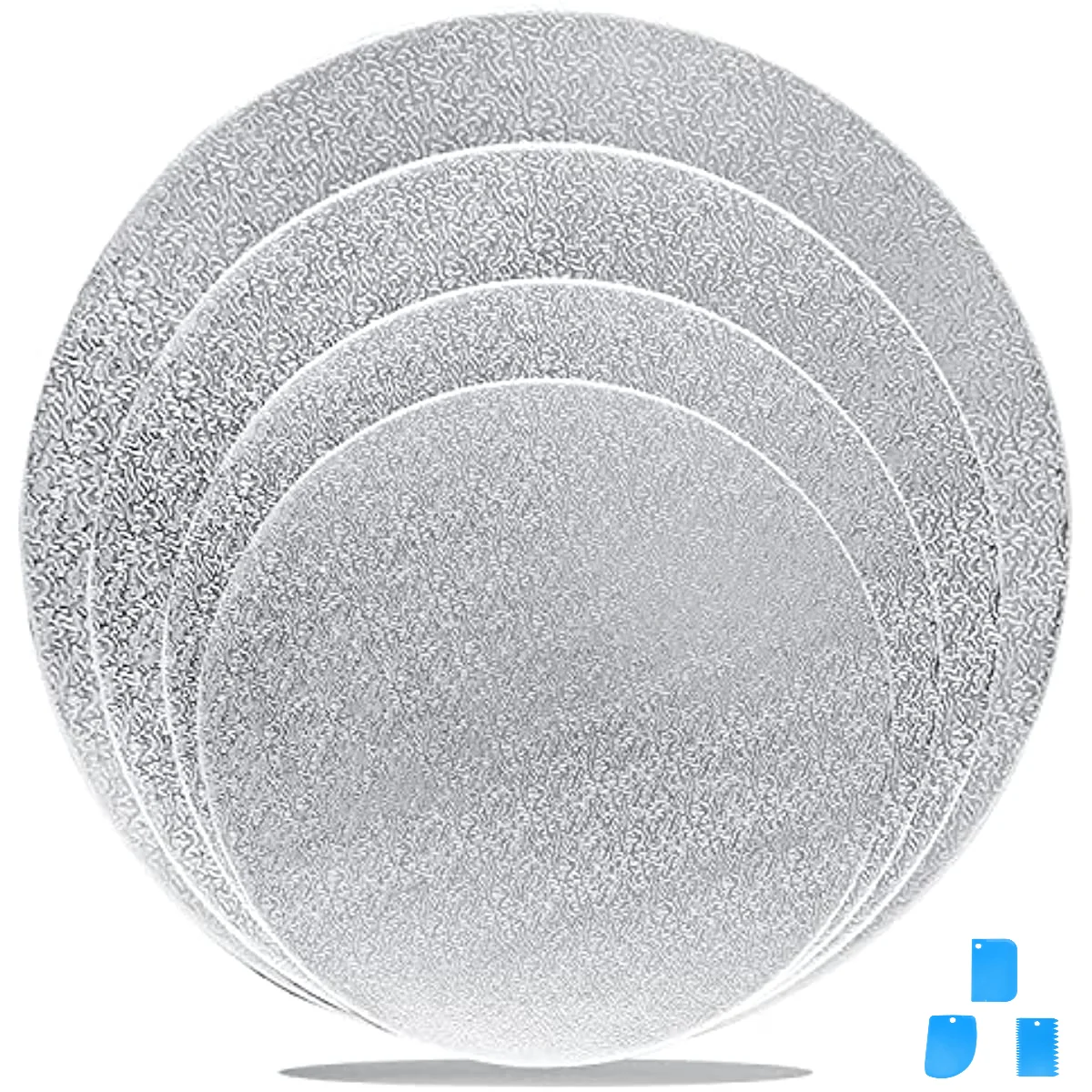 Круглые доски для торта со скребком серебряная фольга круглые круги картон
