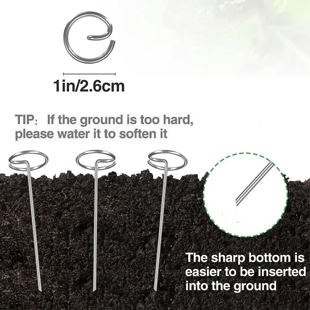 

Barrier Pin 20Pcs Practical High Hardness Anti-break Landscape Fabric Windproof Circle Top Stake Garden Supply