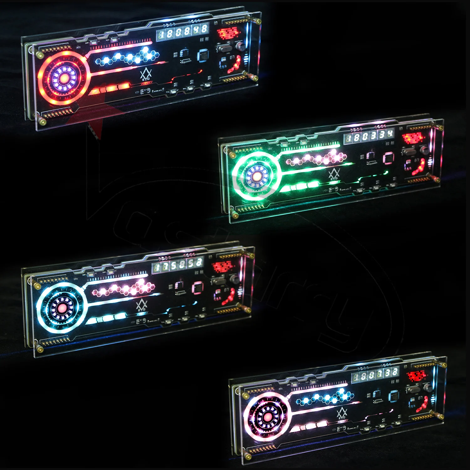 Киберпанк RGB Светодиодные Настольные Часы DIY Ручной Работы Песочные Для Создания